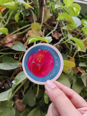 Give me cuddles cat sticker